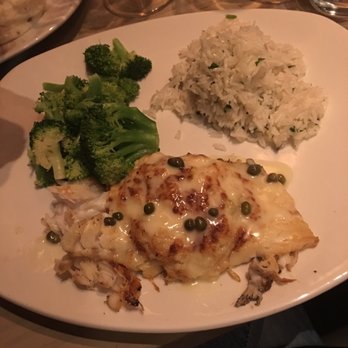 Bonefish Grill - Cod stuffed with Crabmeat,Shrimp and Mozzarella Cheese, Jasmine Rice and Broccoli - Seafood Near Me - Brooksville, Florida