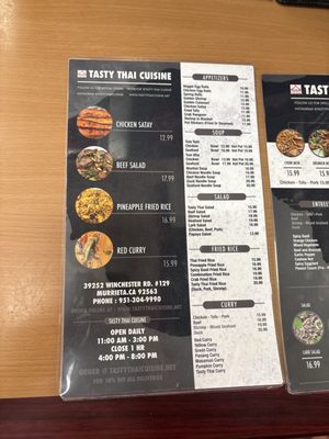 Menu photo 1 Tasty Thai Cuisine Murrieta, CA