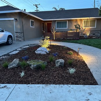 EV Landscape Services - After with lights - Landscaping Near Me - San Jose, California EV Landscape Services - After with lights - Landscaping Near Me - San Jose, California