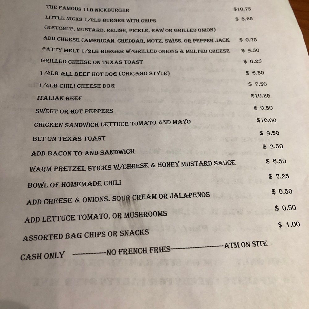 Nick's Tavern - Menu - Pubs Near Me - Lemont, Illinois Nick's Tavern - Menu - Pubs Near Me - Lemont, Illinois