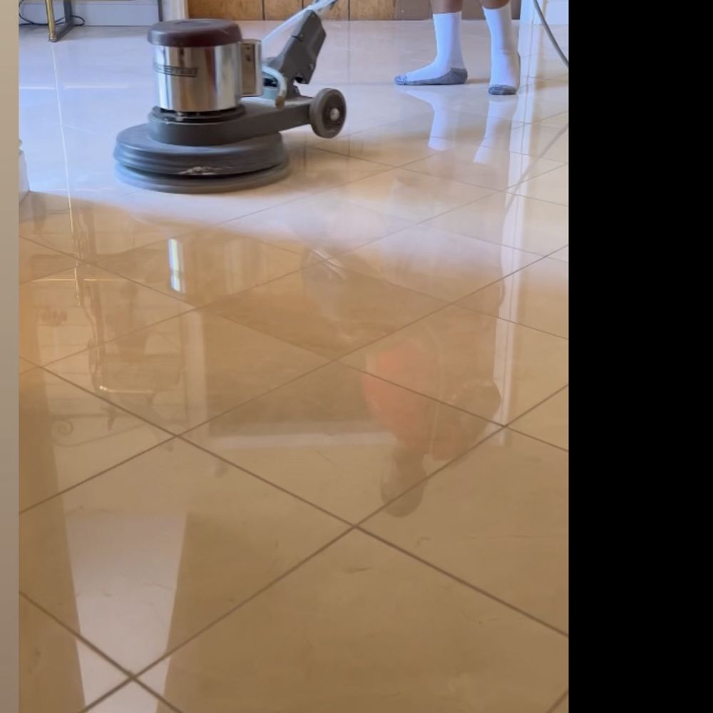 Groutshapers - Repairing the marble entry - includes cleaning and sealing - Grout Services Near Me