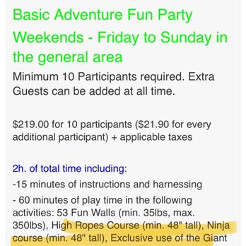 Funtopia Naperville - A screenshot directly from their website showing what is included in the package I purchased. - Kids Activities Near Me - Naperville, Illinois