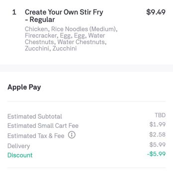Postmates - an example of the app's pricing section - Food Delivery Services Near Me