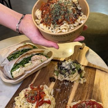 Pasta Viva - The Wavemaker / Lemon chicken focaccia sandwich / Pasta flight - Italian Near Me - Huntington Beach, California