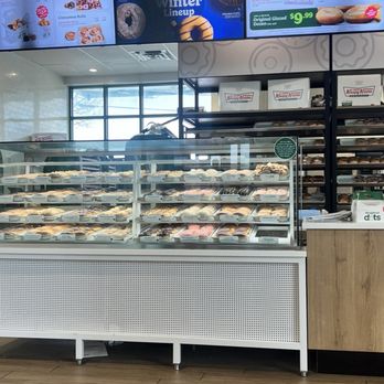 Krispy Kreme - Full case of doughnuts and menu screen - Donuts Near Me - North Wales, Pennsylvania