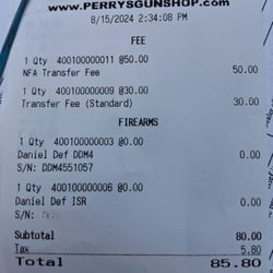 Perry's Gun Shop - FFL TRANSFER FEE for one 300 blackout AR frame