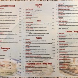 Indian Palace - English Menu