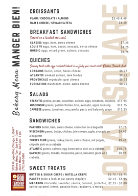Menu photo 1 La Boulangerie & Co - Logan Square Chicago, IL Menu photo 1 La Boulangerie & Co - Logan Square Chicago, IL