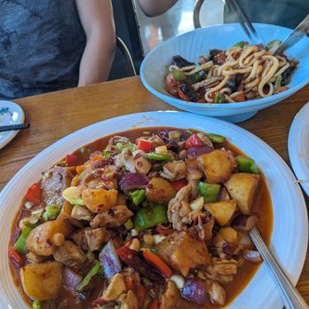Ma's Kitchen - Big plate chicken and the traditional meat noodles - Chinese Near Me - Rowland Heights, California