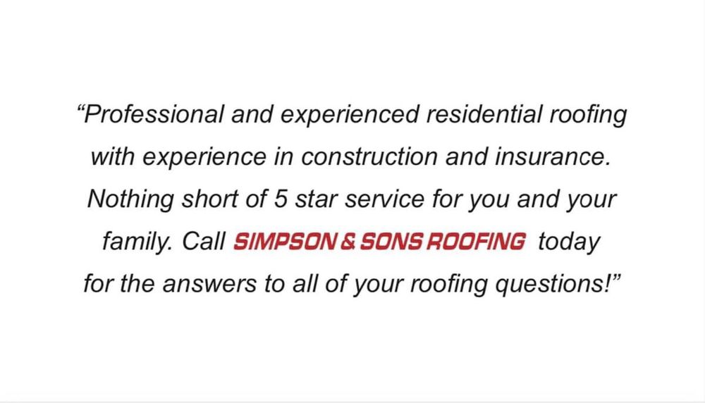 Slide of Simpson & Sons Roofing