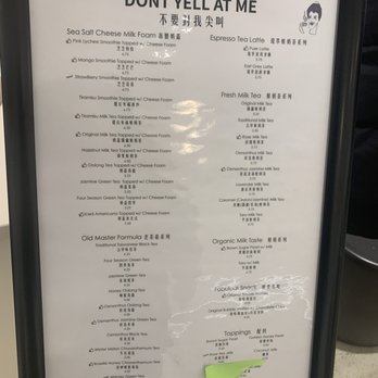 Dont Yell At Me - Menu - Bubble Tea Near Me - Seattle, Washington Dont Yell At Me - Menu - Bubble Tea Near Me - Seattle, Washington