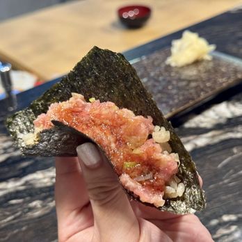 Uka Omakase - Toro Hand Roll - Sushi Bars Near Me - New York, New York Uka Omakase - Toro Hand Roll - Sushi Bars Near Me - New York, New York