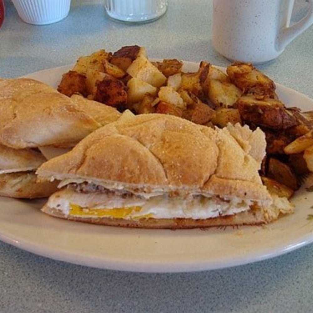 Triangle Diner - Classic Breakfast Sandwich with Home Fries - Diners Near Me - Saratoga Springs, New York Triangle Diner - Classic Breakfast Sandwich with Home Fries - Diners Near Me - Saratoga Springs, New York