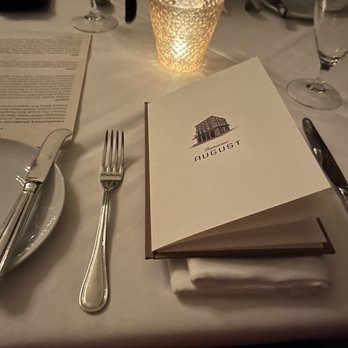 Restaurant August - Table setting - New American Near Me - New Orleans, Louisiana Restaurant August - Table setting - New American Near Me - New Orleans, Louisiana