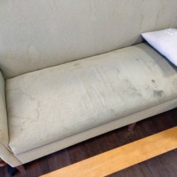Meadowbrook Nursing Home - Sofa for the Seniors to sit and catch a disease. Stains on top of stains