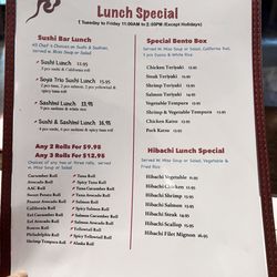 Soya Sushi & Grill - Lunch Menu