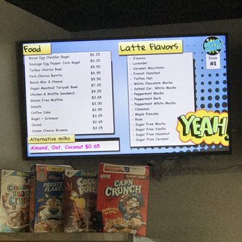 Coffee N’ Comics - Interesting menu photo and breakfast cereal - Coffee & Tea Near Me - Reno, Nevada Coffee N’ Comics - Interesting menu photo and breakfast cereal - Coffee & Tea Near Me - Reno, Nevada