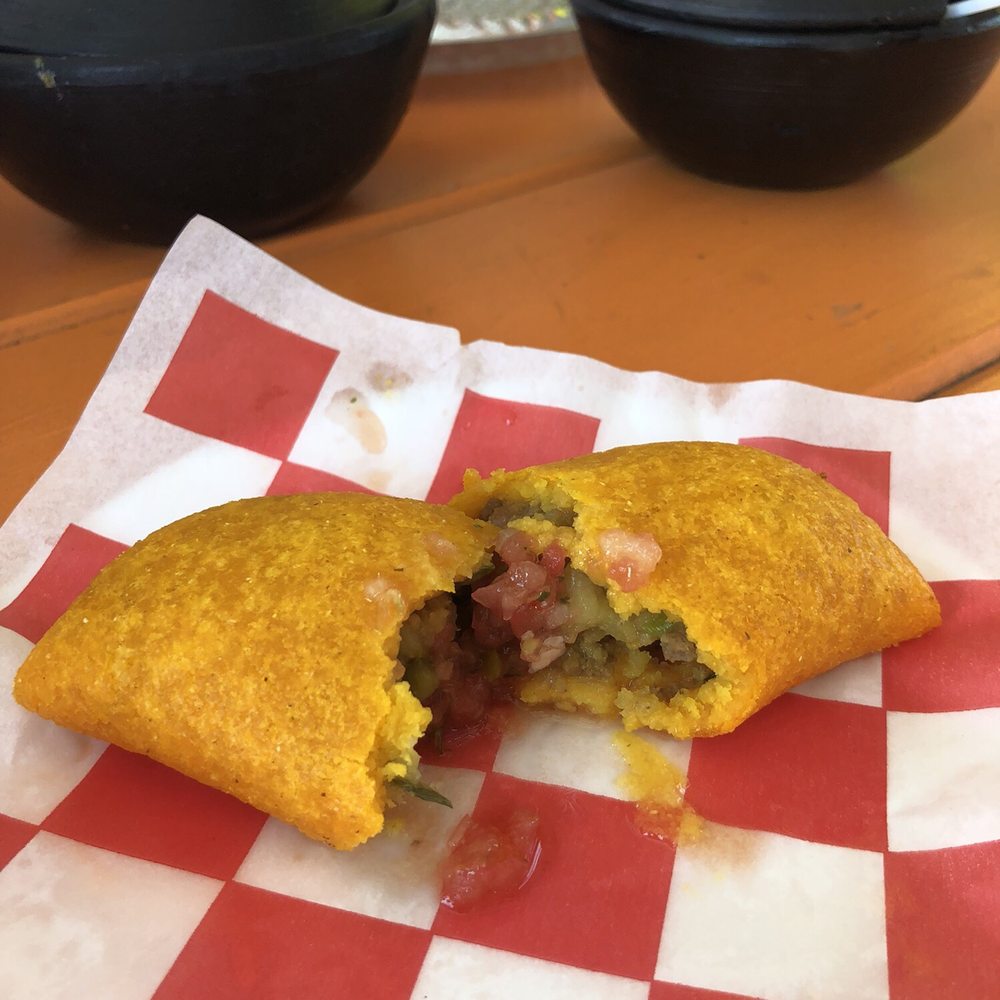 Pasabocas De Colombia - Delicious empanada de carne (beef) with their home made salsa - Colombian Near Me - Hollywood, Florida Pasabocas De Colombia - Delicious empanada de carne (beef) with their home made salsa - Colombian Near Me - Hollywood, Florida
