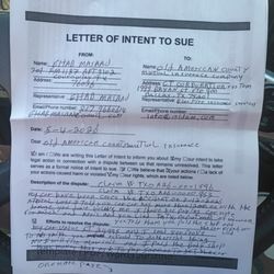 Old American County Mutual Insurance - My intent to file a lawsuit against old American county mutual insurance company for refuse to do the right thing under my policy agreement