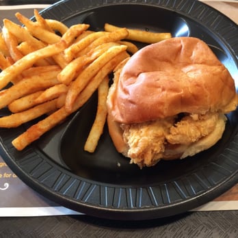 Golden Chick - Chicken tender sandwich with fries - Fast Food Near Me - Houston, Texas