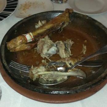 El Lagar de Isilla - The aftermath of a roasted suckling lamb shoulder. It was so good we did not wait to take the before picture - Steakhouses Near Me - Aranda de Duero, BU El Lagar de Isilla - The aftermath of a roasted suckling lamb shoulder. It was so good we did not wait to take the before picture - Steakhouses Near Me - Aranda de Duero, BU
