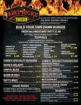 Menu photo 4 Aint Nicks Tavern Phoenix, AZ