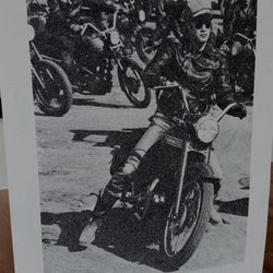 Art Angels Los Angeles - Brando on Bike in Black and White Diamond Dust by Russel Young 2/3 Artist Proof
