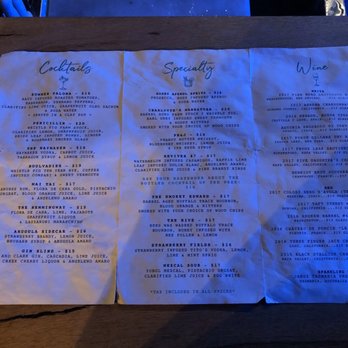 Oak & Iron - The Menu - Cocktail Bars Near Me - Thousand Oaks, California