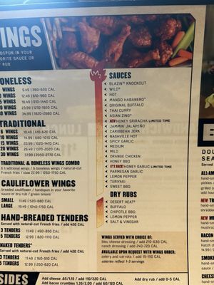 Menu photo 1 Buffalo Wild Wings Woodhaven, MI