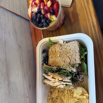 The Sunrise Shack - Ala Moana - Turkey sandwich served with chips - Juice Bars & Smoothies Near Me - Honolulu, Hawaii The Sunrise Shack - Ala Moana - Turkey sandwich served with chips - Juice Bars & Smoothies Near Me - Honolulu, Hawaii