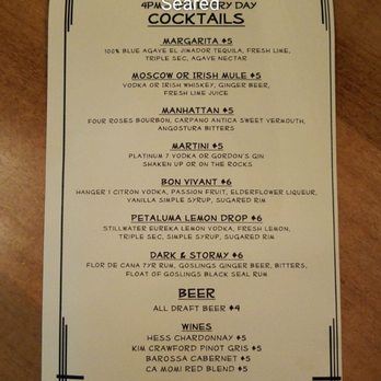 Seared - Happy hour menu - Seafood Near Me - Petaluma, California