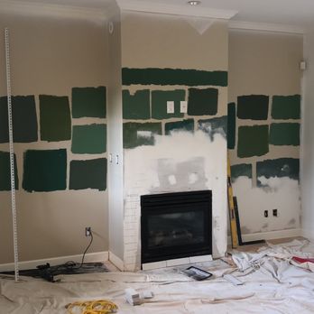 Tsuga Projects - Patched walls and colour tests - General Contractors Near Me