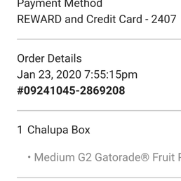 Grub hub order number