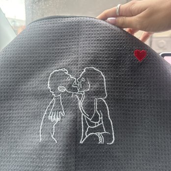 Stitch Me - I have them this photo of me and my boyfriend just from my camera roll and they made an outline of it so they could stitch it - Embroidery & Crochet Near Me - Los Angeles, California Stitch Me - I have them this photo of me and my boyfriend just from my camera roll and they made an outline of it so they could stitch it - Embroidery & Crochet Near Me - Los Angeles, California