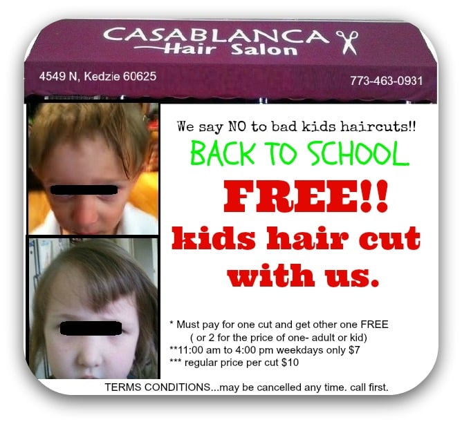 Back To School Free Kids Hair Cuts Good Deal But Only On Monday