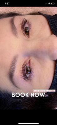 Lash lift and tint - Natural lash lifting for dramatic effect and tint applied for thin coat of mascara look