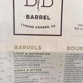 Barrel & Bushel - Great menu, nice offering and super service ! Def five stars in my book! - Bars Near Me - Tysons Corner, Virginia