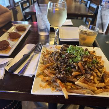 Little Leaf Tea - Shrimp pops and their amazing kimchi fries with bulgogy on top. Also white wine and an old fashioned - Coffee & Tea Near Me - Fresno, California