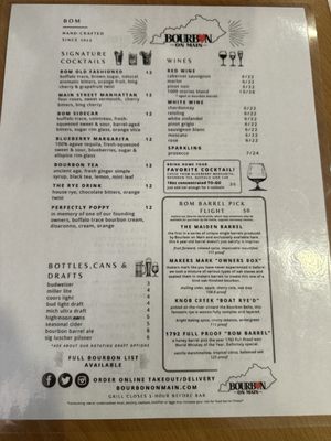 Menu photo 5 Bourbon On Main Frankfort, KY