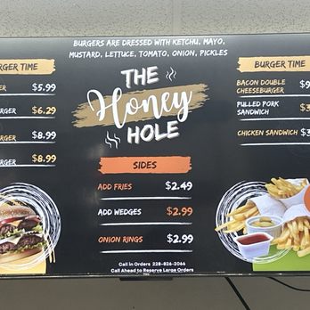 Honey Hole - the menu and prices - Ice Cream & Frozen Yogurt Near Me - Vancleave, Mississippi
