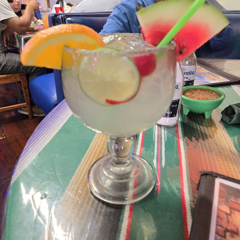 Las Fuentes - The margarita. Not very strong, very limey, and very festive looking. - Mexican Near Me - La Grange, Texas Las Fuentes - The margarita. Not very strong, very limey, and very festive looking. - Mexican Near Me - La Grange, Texas