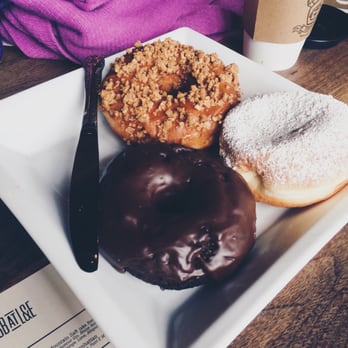 Longman & Eagle - Donut shop! Chocolate cake with a chocolate bitters glaze, banana custard with coriander powdered sugar, and molasses walnut. - Gastropubs Near Me - Chicago, Illinois