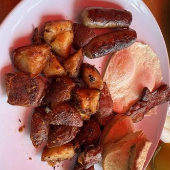 The Hen and The Hog - Bacon sausage eggs over medium house potatoes - Breakfast & Brunch Near Me - Boca Raton, Florida The Hen and The Hog - Bacon sausage eggs over medium house potatoes - Breakfast & Brunch Near Me - Boca Raton, Florida