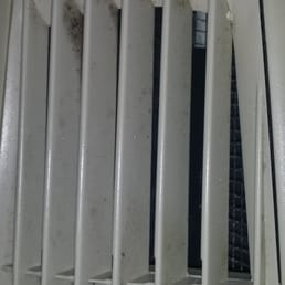 Not impressed: this dirty moldy vent was blowing air into the room. Not impressed: this dirty moldy vent was blowing air into the room.