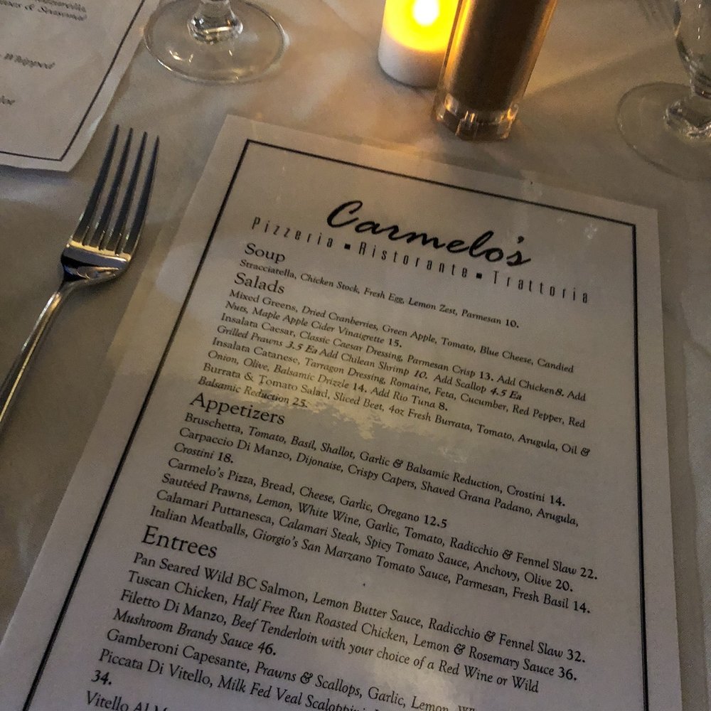 Carmelo's - Menu - Specialty Food Near Me - West Vancouver, British Columbia