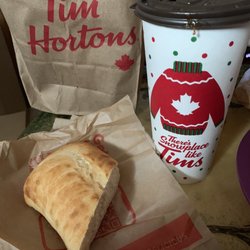 Tim Horton's - Chili comes in coffee cup here and only get half the bread. Do not recommend this location.