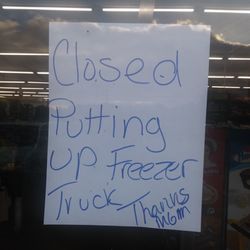 Dollar General - Dollar General in Callao Va. 7:15p.m. on Saturday Night! Please People! Two people and one can't stock! Theses signs have got to stop!