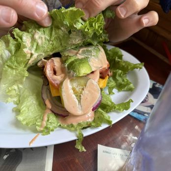 Broadway Cafe - Bacon avocado cheeseburger lettuce wrap. - Burgers Near Me - Big Bear City, California Broadway Cafe - Bacon avocado cheeseburger lettuce wrap. - Burgers Near Me - Big Bear City, California