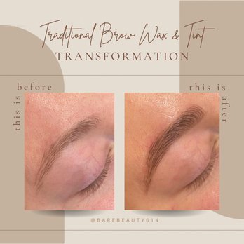 Bare Beauty - Before and after traditional brow wax and tint! - Waxing Near Me - Columbus, Ohio Bare Beauty - Before and after traditional brow wax and tint! - Waxing Near Me - Columbus, Ohio