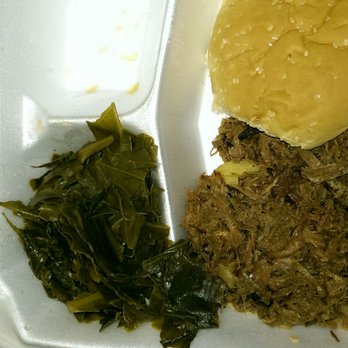 Juniors Smoked Bbq - The Greenfield Farmers market brisket sandwich with one side, greens. - Barbeque Near Me - Milwaukee, Wisconsin Juniors Smoked Bbq - The Greenfield Farmers market brisket sandwich with one side, greens. - Barbeque Near Me - Milwaukee, Wisconsin